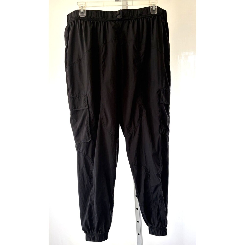 Fabletics Women Black XXL/1X One Jogger Relaxed SOFT Waist Stretch Nylon Baggy
